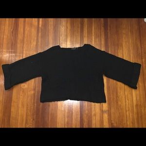 Black cable knit sweater